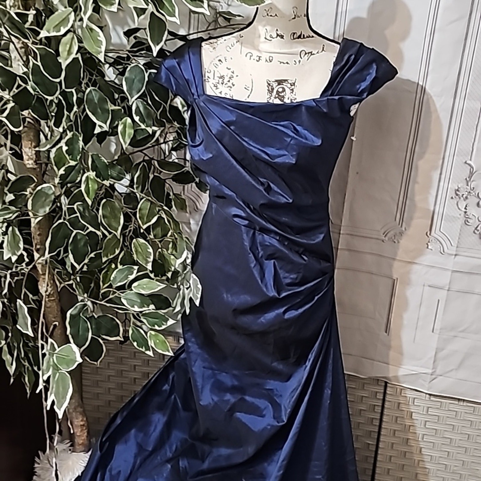 Tadashi NWOT Satin Blue Gown 4