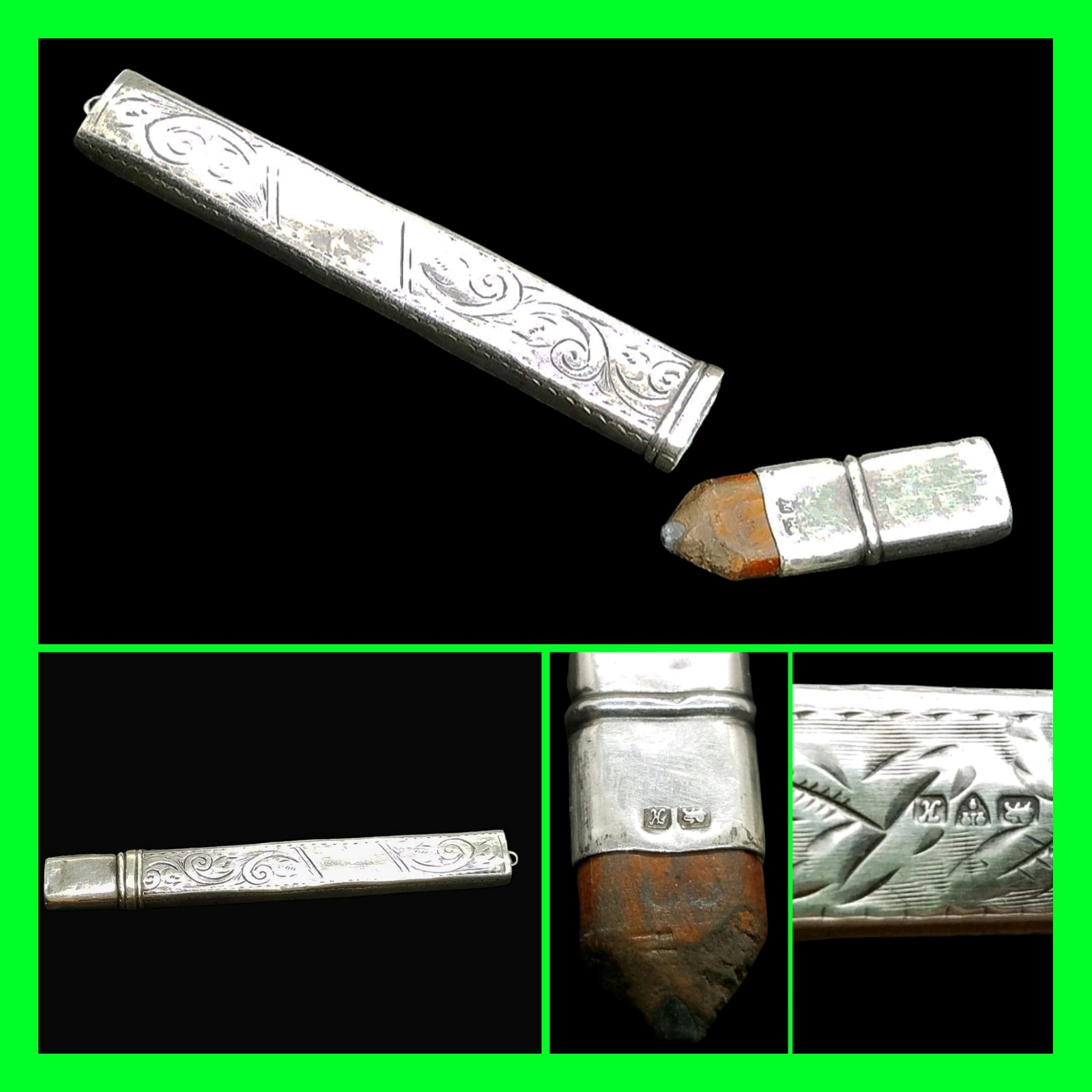 Antique Sterling Silver Marked Vest / Pendant Pencil 4.28 Grams