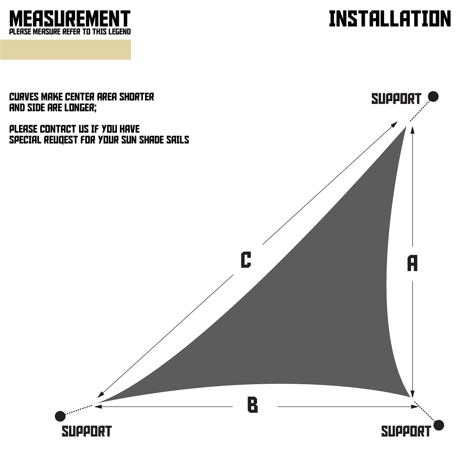 12-28' Sun Shade Sail Canopy Right Triangle Beige UV Sunshade Yard Deck Outdoor
