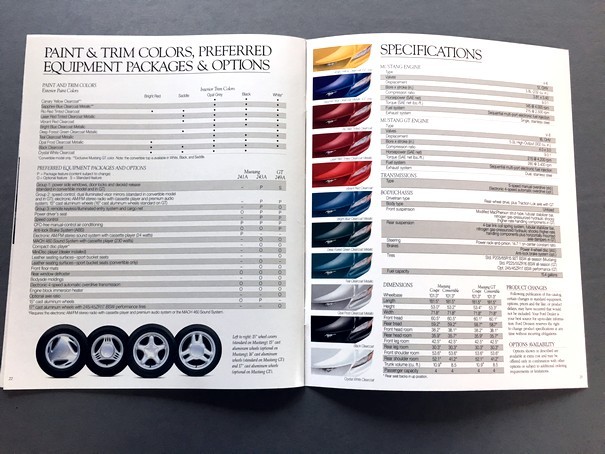 1995 Ford Mustang and GT 24-page Original Car Sales Brochure