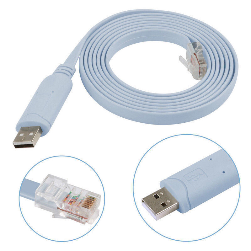 Standard USB Type-A to RJ45 Serial Console Adapter Cable Express Net Cord For...