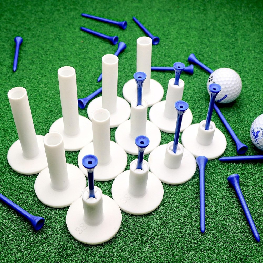 Unbreakable Rubber Golf Tees – 32 Pcs Set for Driving Range & Indoor Practice