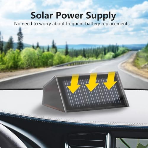 Smart Car Dashboard Clock with Auto Night Backlight, Solar-Powered,