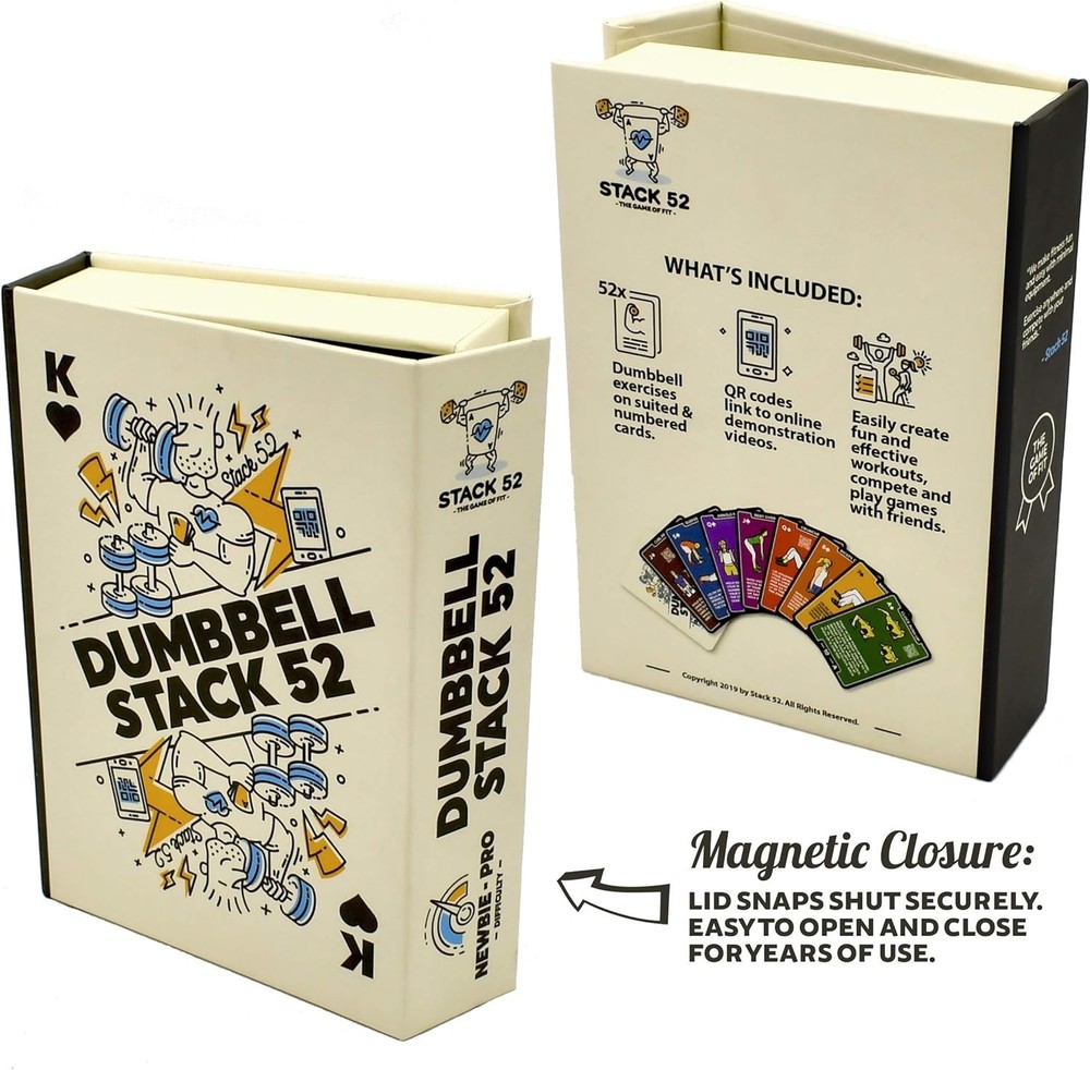 Stack 52 Dumbbell Exercise Cards - Workout Playing Card Game - 2019 Base Deck