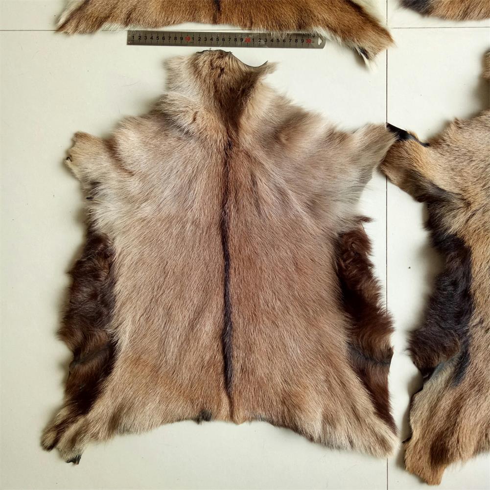 1 Piece Real Goat Skin Pelt Rug Hide Soft Tanned Leather for Craft Garment Decor