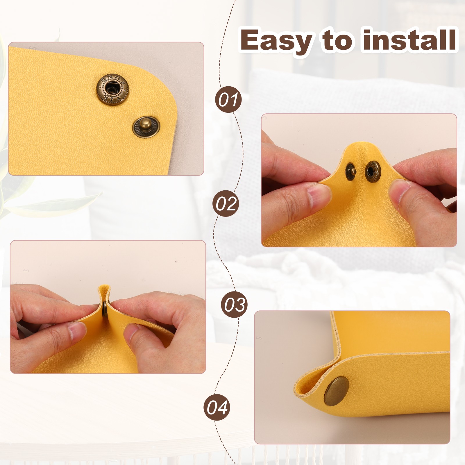 2 Pcs PU Leather Jewelry Tray(Square, Dark Red)