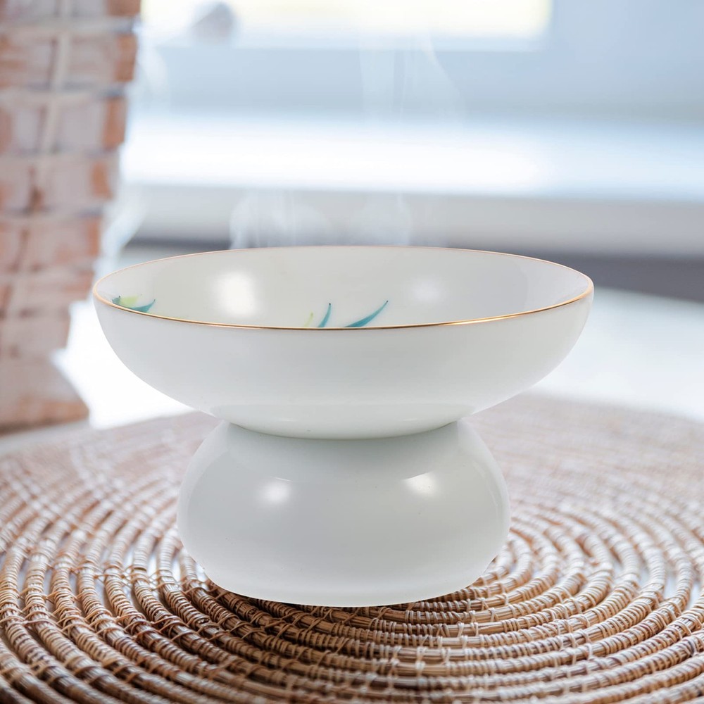 Porcelain Tea Strainer with Base White Integrated Ceramic Tea Filter