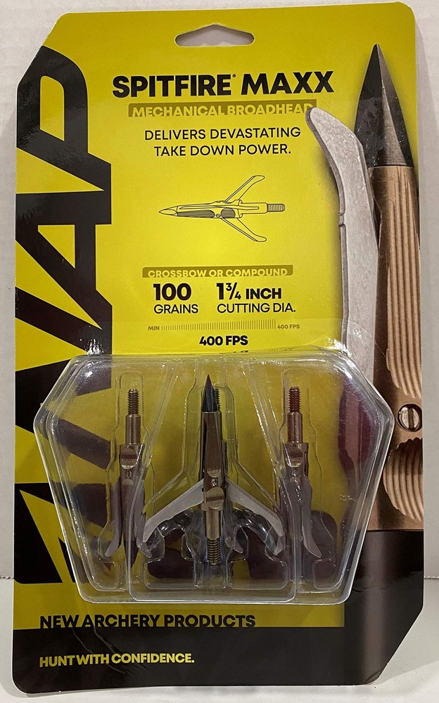 New Archery Products Spitfire MAXX 100 Grain Broadhead 4PK Multi