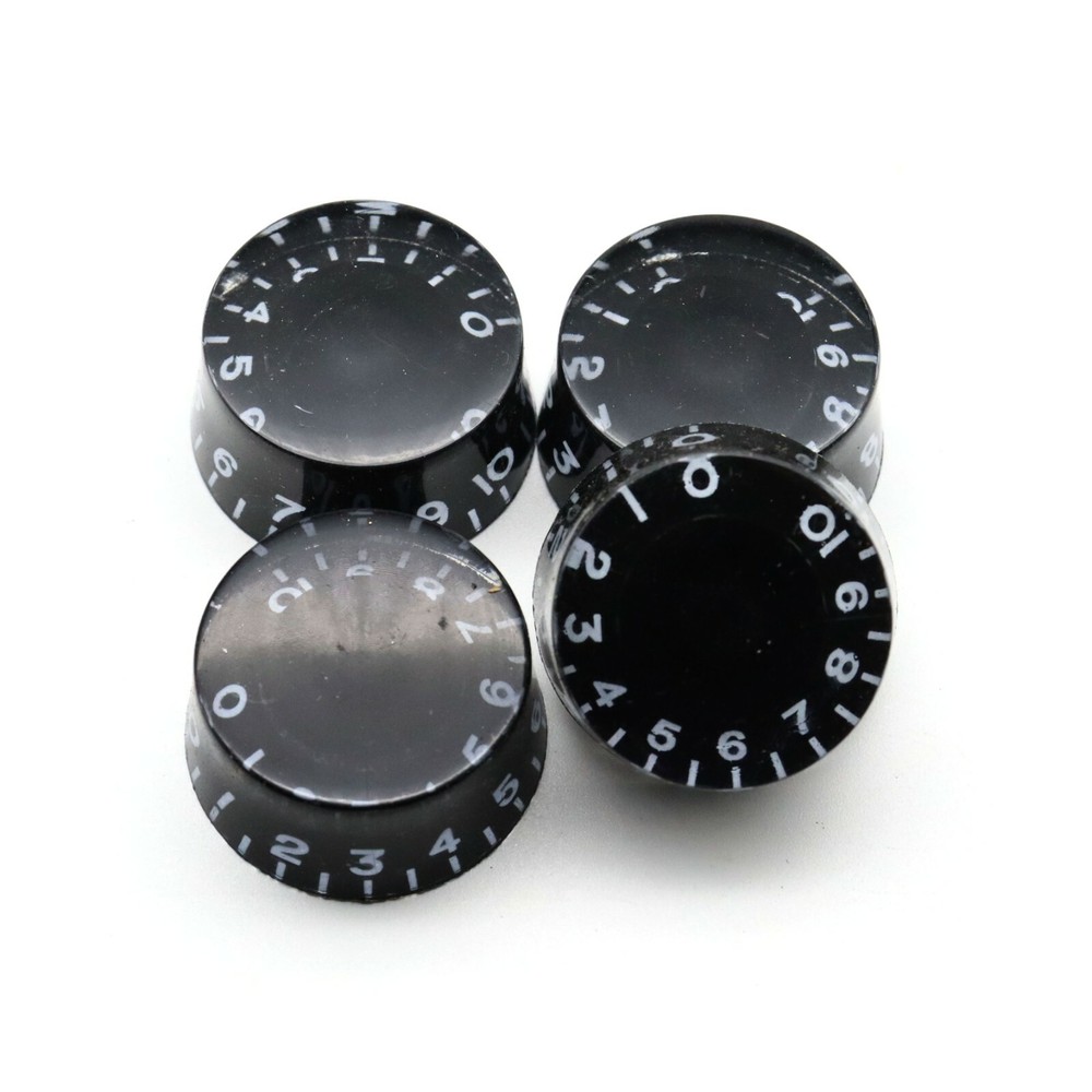4Pcs Black Guitar Speed Control Knobs Tone Volume Knobs Pots for Electric Guitar