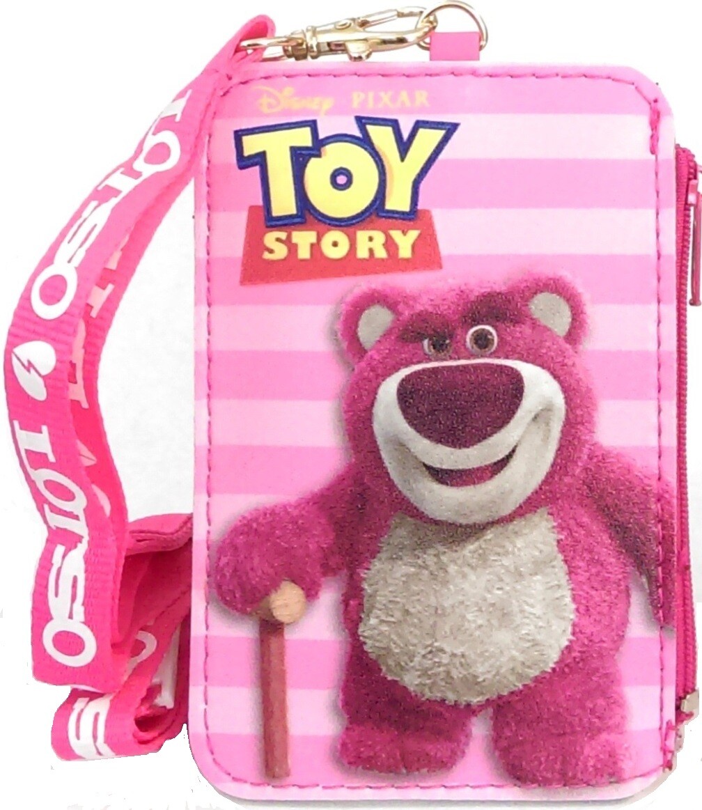 Toy Story Lotso Coin Purse Badge ID Card Holder Case Wallet Pouch Bag Lanyard