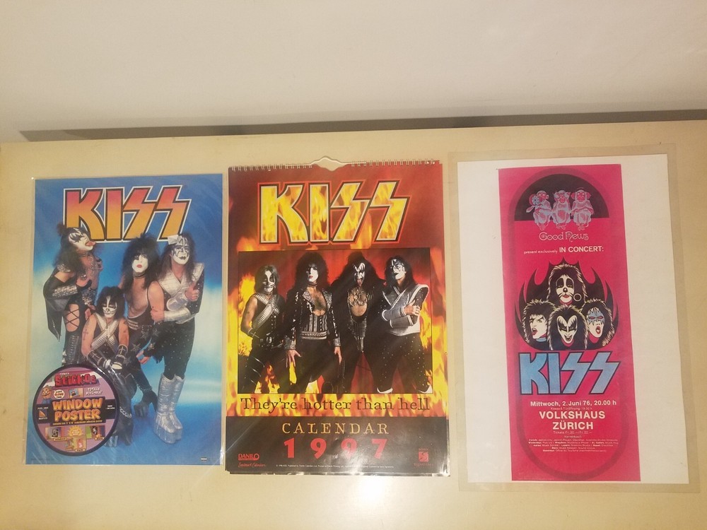 KISS Kollection Window Posters Still In Plastic 1997 Calendar Laminated Zurich
