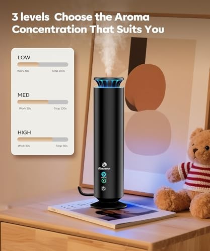 Waterless Scent Diffuser Kit, Scent Diffuser with 7 Lights and Breathing Black