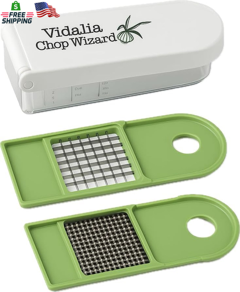 Vidalia Chop Wizard, Vegetable and Fruit Chopper with 2 Cup Base, Stainless Stee