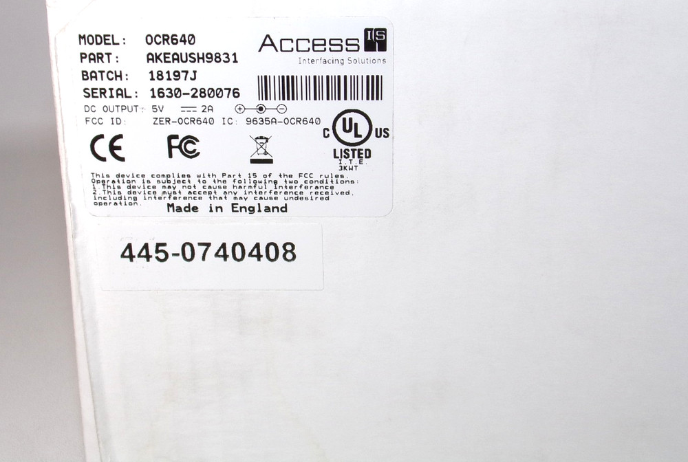Access-IS OCR640 Optical ID, Passport, Full Page Document, Reader AKEAUSH9831