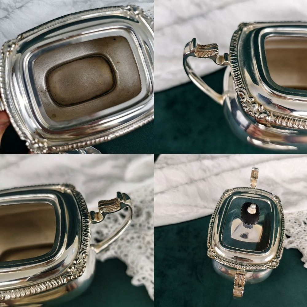 Vintage Rectangular Wallace Silver Plated Tea Set