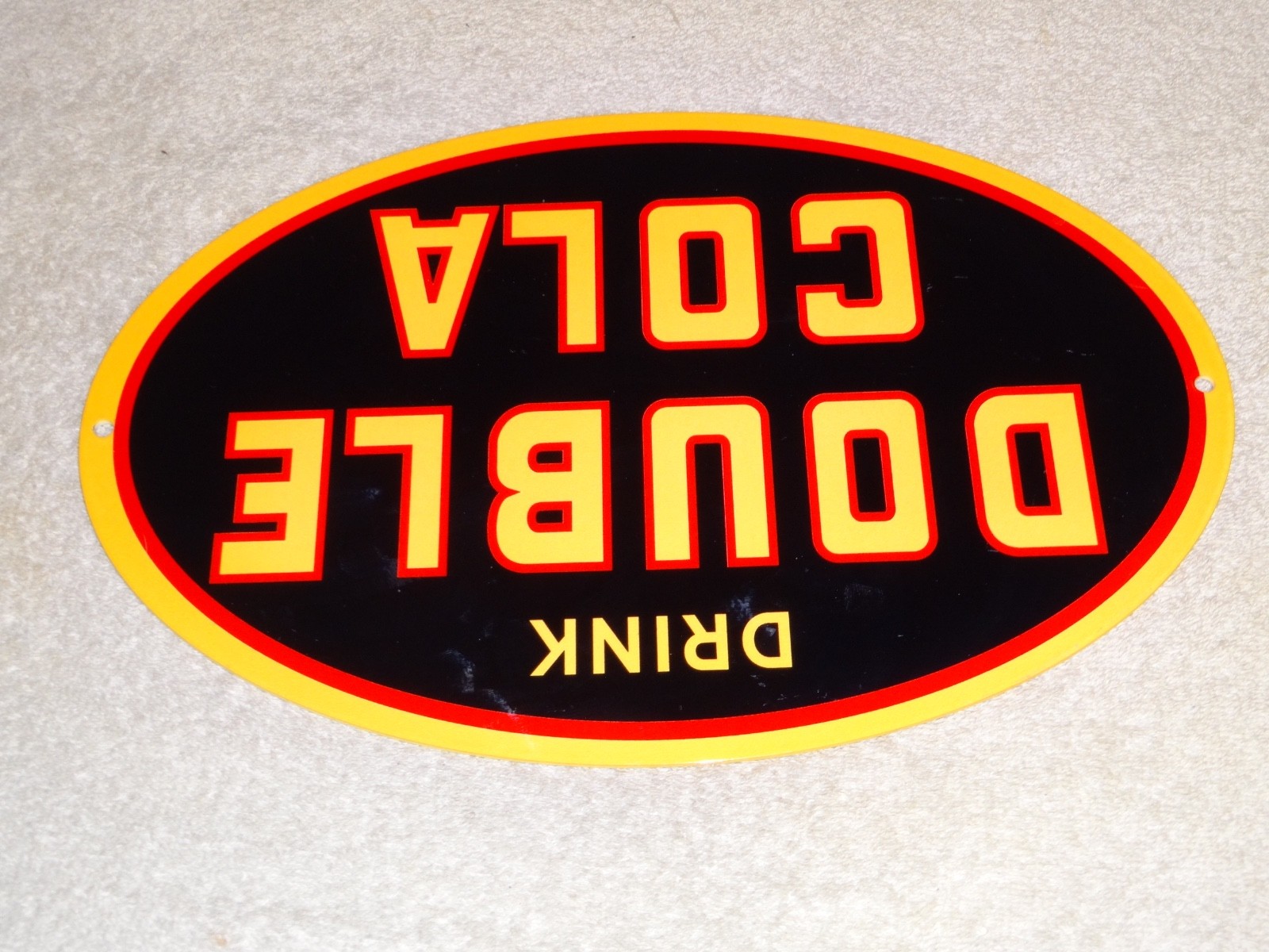 VINTAGE DRINK DOUBLE COLA SODA POP 12" METAL COCA GASOLINE OIL ADVERTISING SIGN!