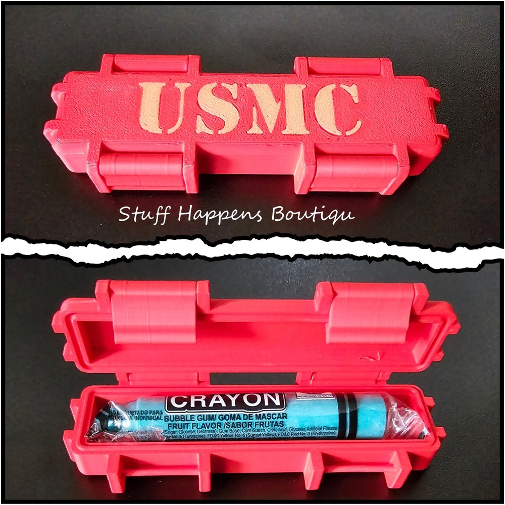 Red USMC Tactical Gum Ration Box - 3D Printed Box