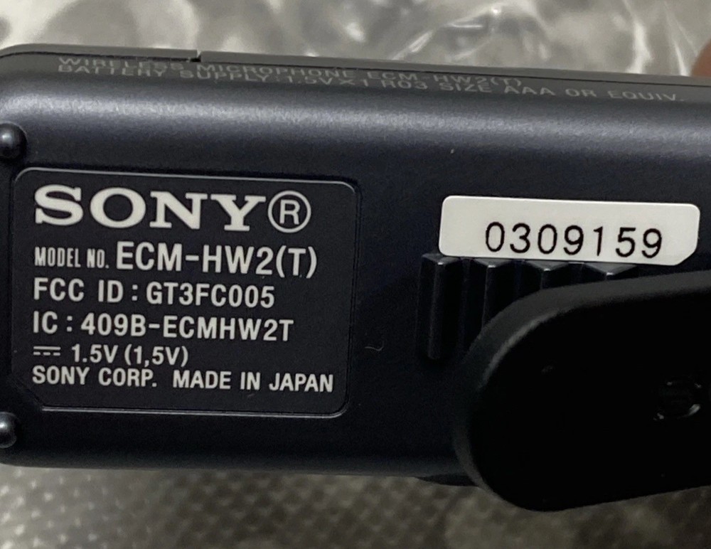 SONY ECM-HW2 CONDENSER WIRELESS CONSUMER MICROPHONE W/ BLUETOOTH