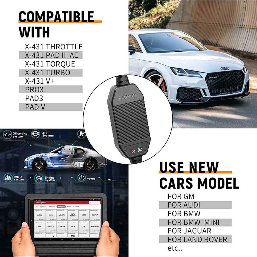 LAUNCH X431 CAN FD Connector Adapter CANFD Protocols Car Diagnostic OBD2 Scanner
