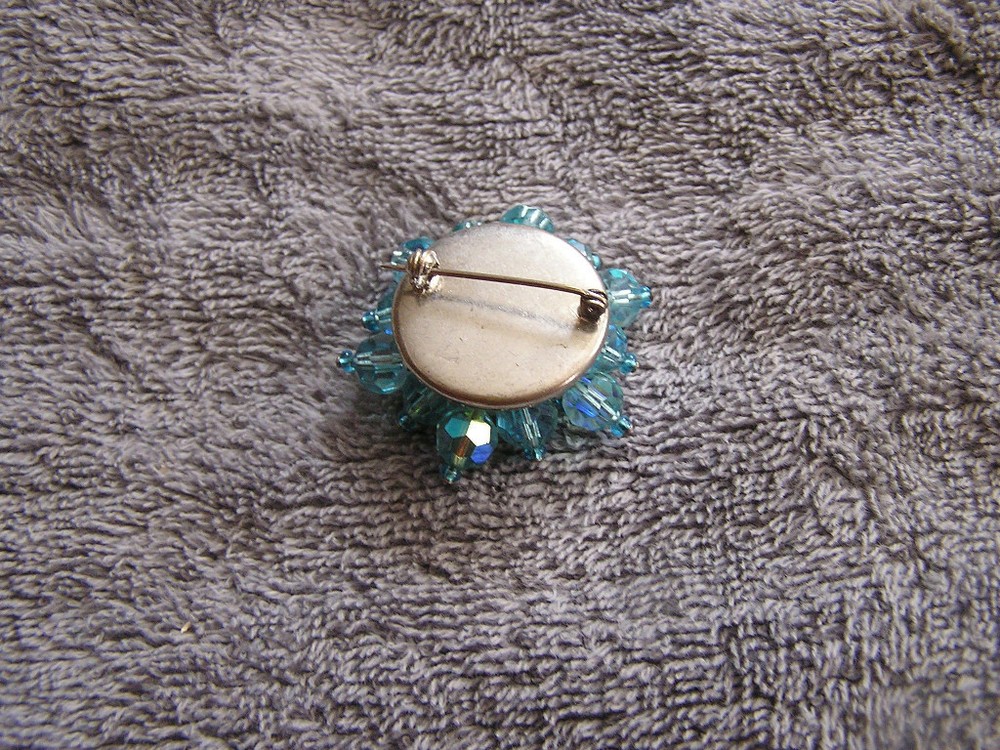 Vintage Blue Aurora Borealis Pin