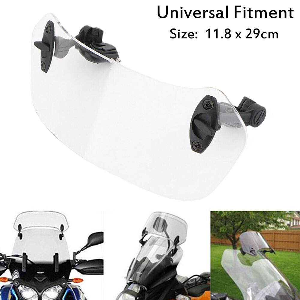 Motorcycle Universal Clip On Windshield Wind Screen Deflector Extension Spoiler
