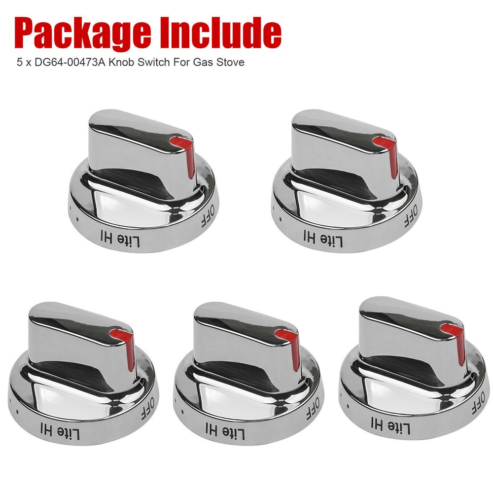 5 Pcs DG64-00473A Gas Knobs "Original OEM" For Samsung Range stove Burner Knobs