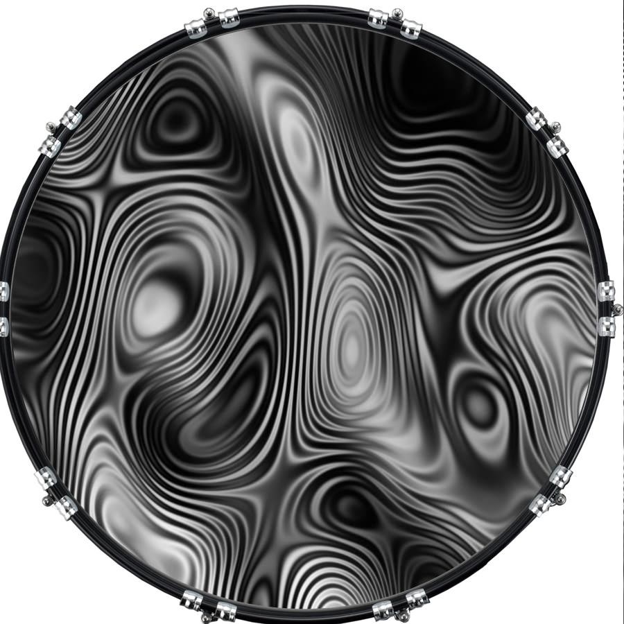 Custom 22" Kick Bass Drum Head Graphical Image Front Skin Interference 2