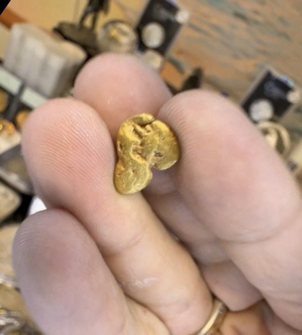 2.09 Gram Caborca Mexico Gold Nugget- AU - XRF TESTED 23k+- “BUTT CHEEKS/ Moon”