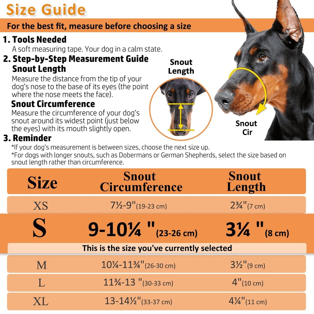 Dog Muzzle, Basket Muzzle for Biting, Chewing and Scavenging, Humane Cage Mou...