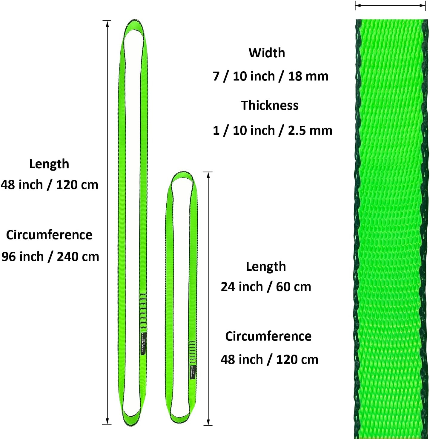 18MM Nylon Climbing Slings Runners 23 Kn Strong Webbing Straps for Rock Climbing