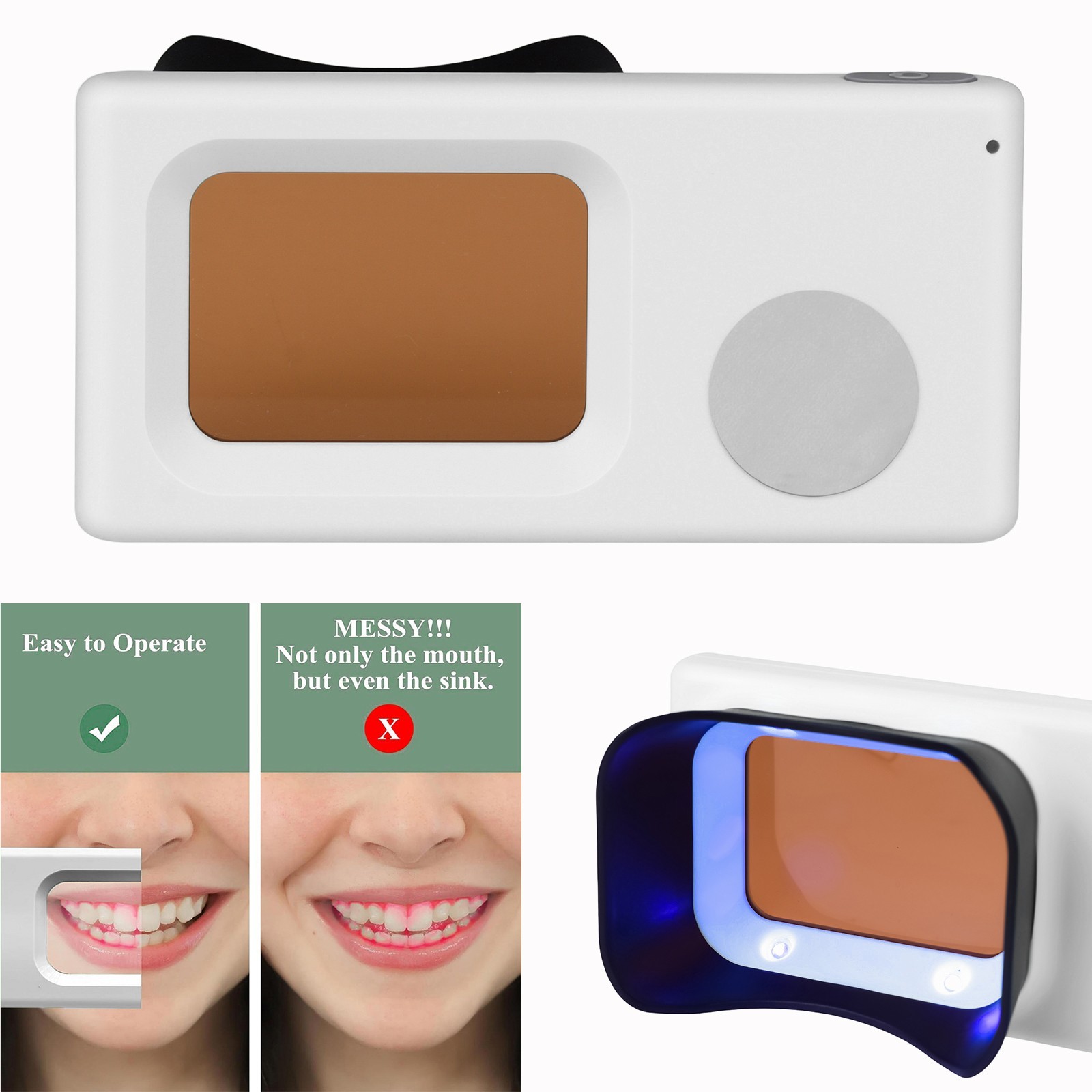 Electric Dental Plaque Indicator Detector Display Device Oral Hygiene Care White