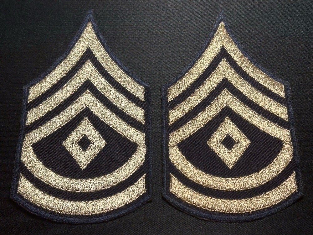 WWII US Army First Sargent Chevron Rank Pair Greenback