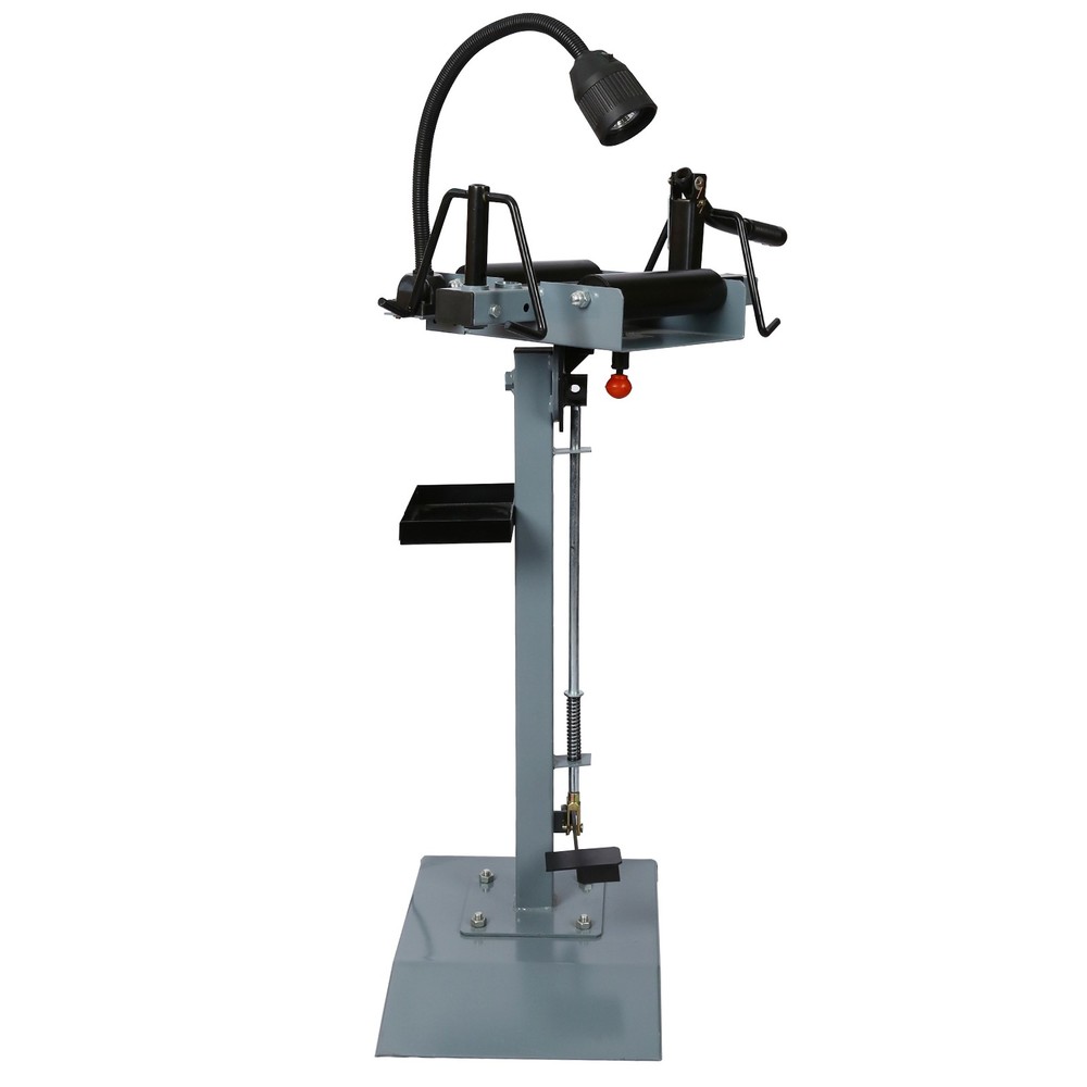 Manual Tire Spreader with 360° Swivel Platform, 7-Speed Control & LED Light