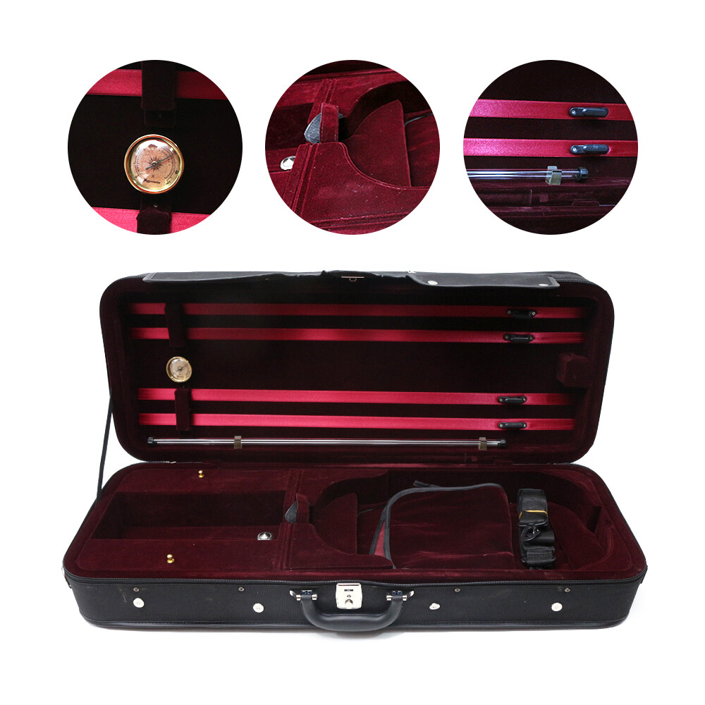 15-16 Inch Viola Case 2pcs bow holder soft cloth inside Strong Light Durable Box