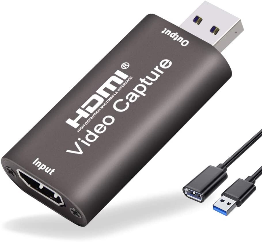 Audio Video Capture Card with USB Extension Cable/Input 4K/Output 1080P HDMI-USB