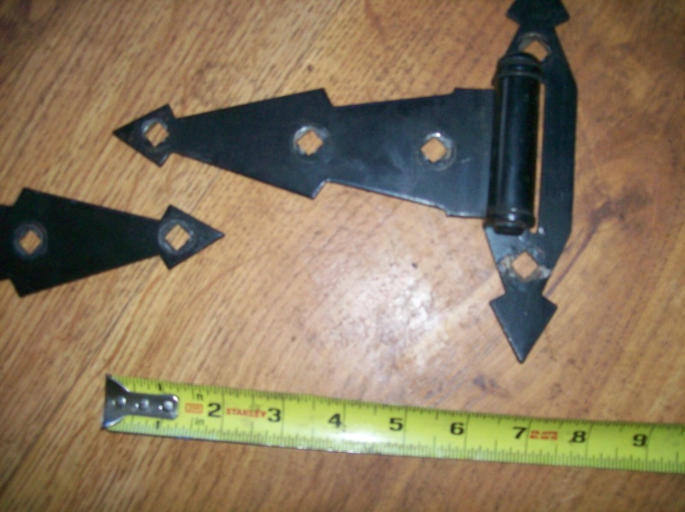Vintage black metal door \ gate hinges