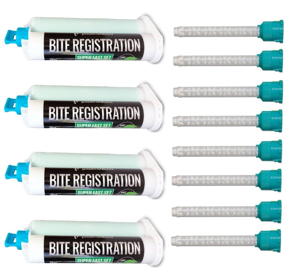 Dental Bite Registration Material Materiales (Fast Set) (4 Cartridge + 8 Tips)