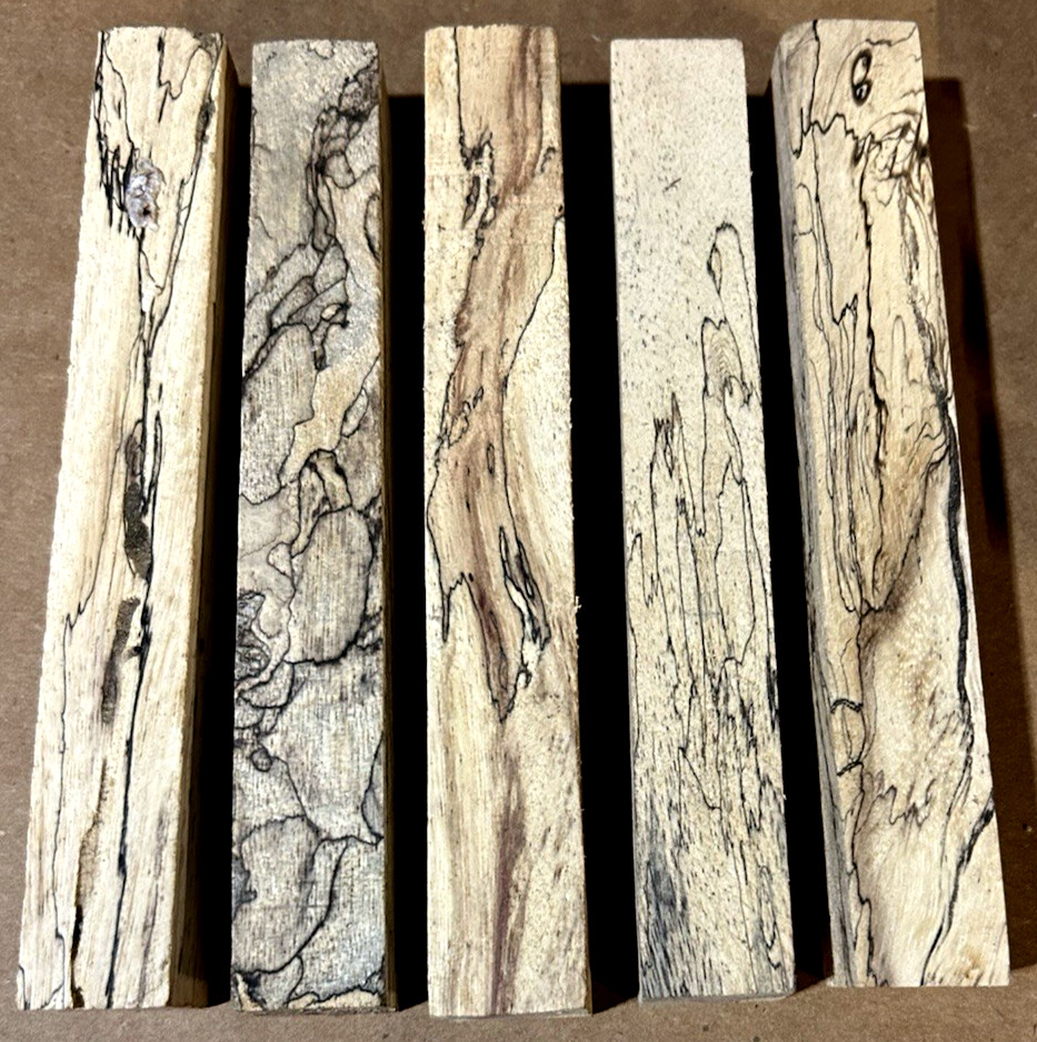 PACKAGE OF 5 EXOTIC SPALTED TAMARIND PEN BLANKS LUMBER WOOD 3/4" X 3/4" X 6"