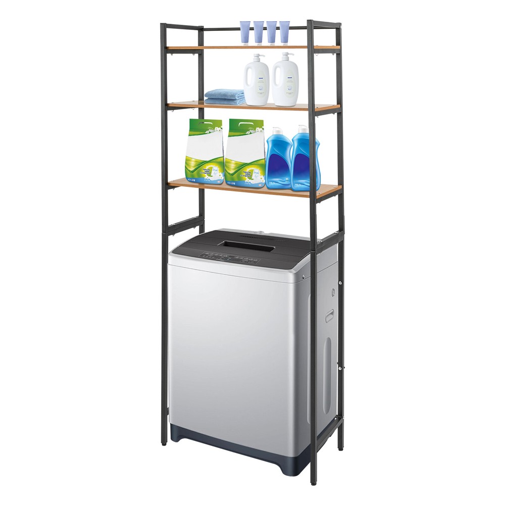 Stylish 3-Tier Freestanding Washing Machine Shelf with Ample Storage