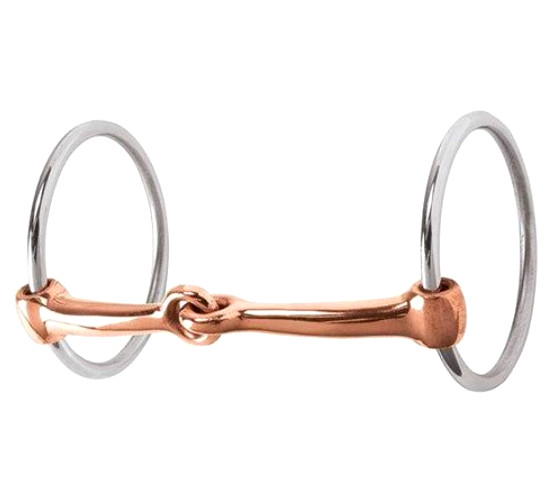 Loose Ring Copper Snaffle Horse Bit – Single Jointed Stainless Steel Rings