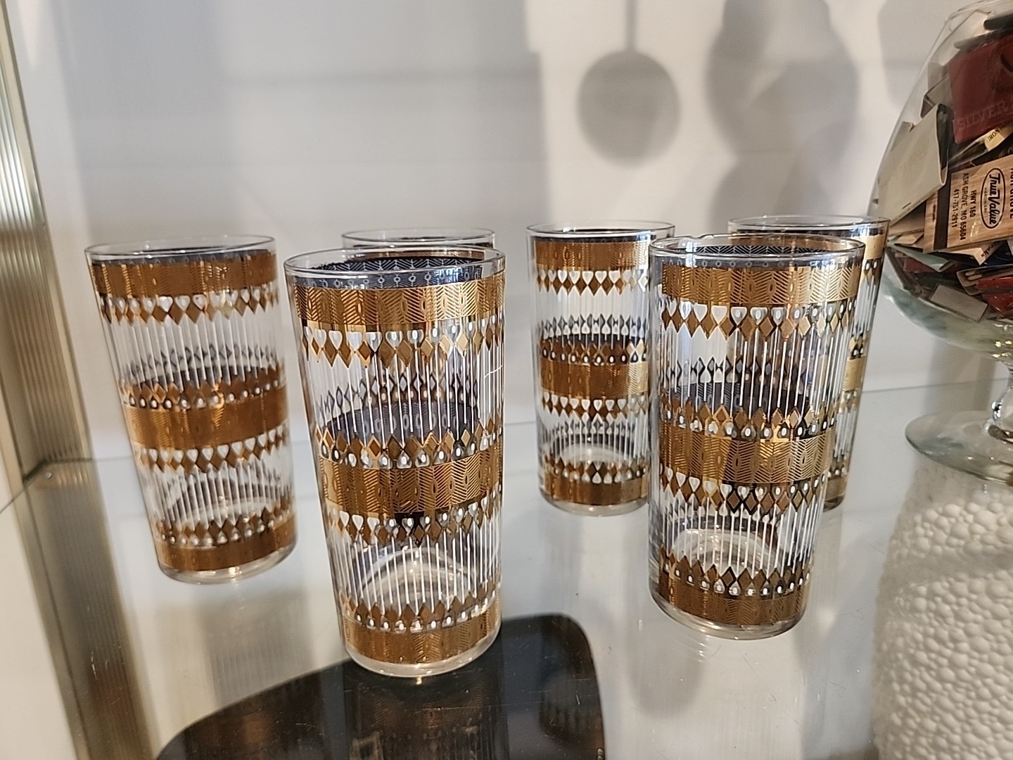 Set 6 Mid-century Culver Barcelona glasses