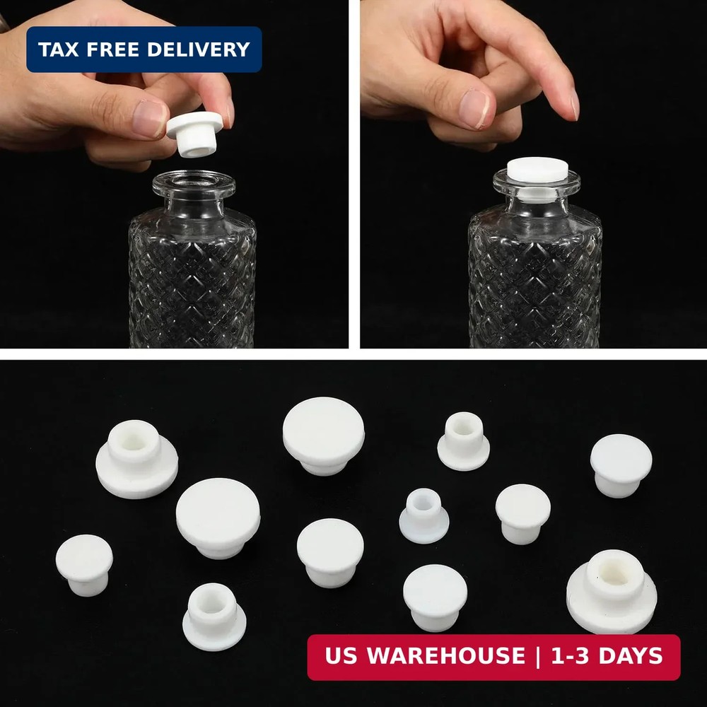 21 Pcs Silicone Salt Pepper Stoppers Plugs Reusable Replaceable Clear Round Shak