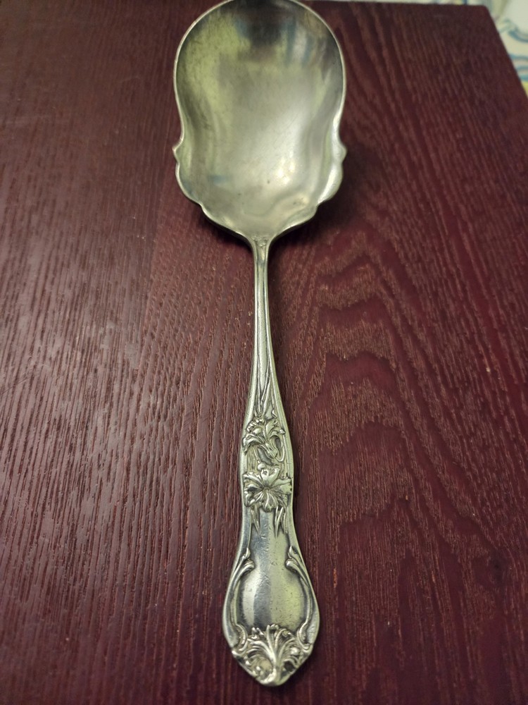 Sheffield Silverware S. H. Co. Quadruple Plate Large Casserole Spoon Carnation