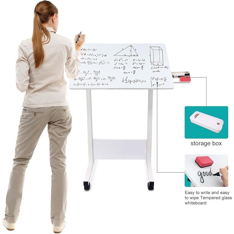 Adjustable Mobile Writing Desk Easy Assembly Tilt Table Compact Workstation New