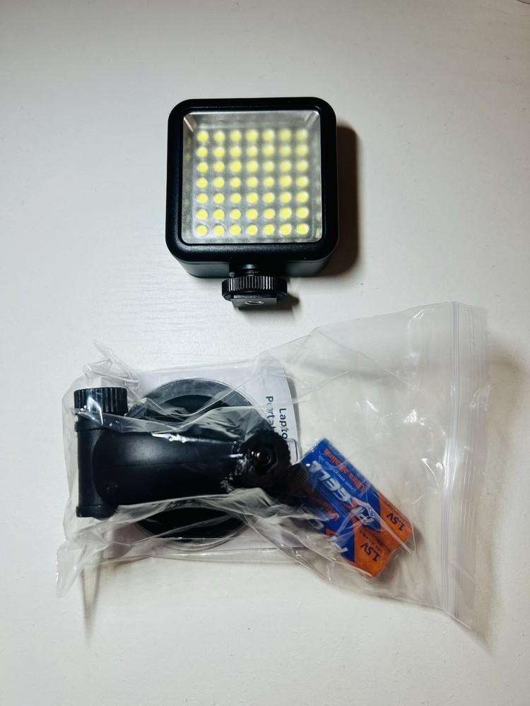 49 LED Video Light Panel Laptop Tablet Mount Adjustable Brightness Kit
