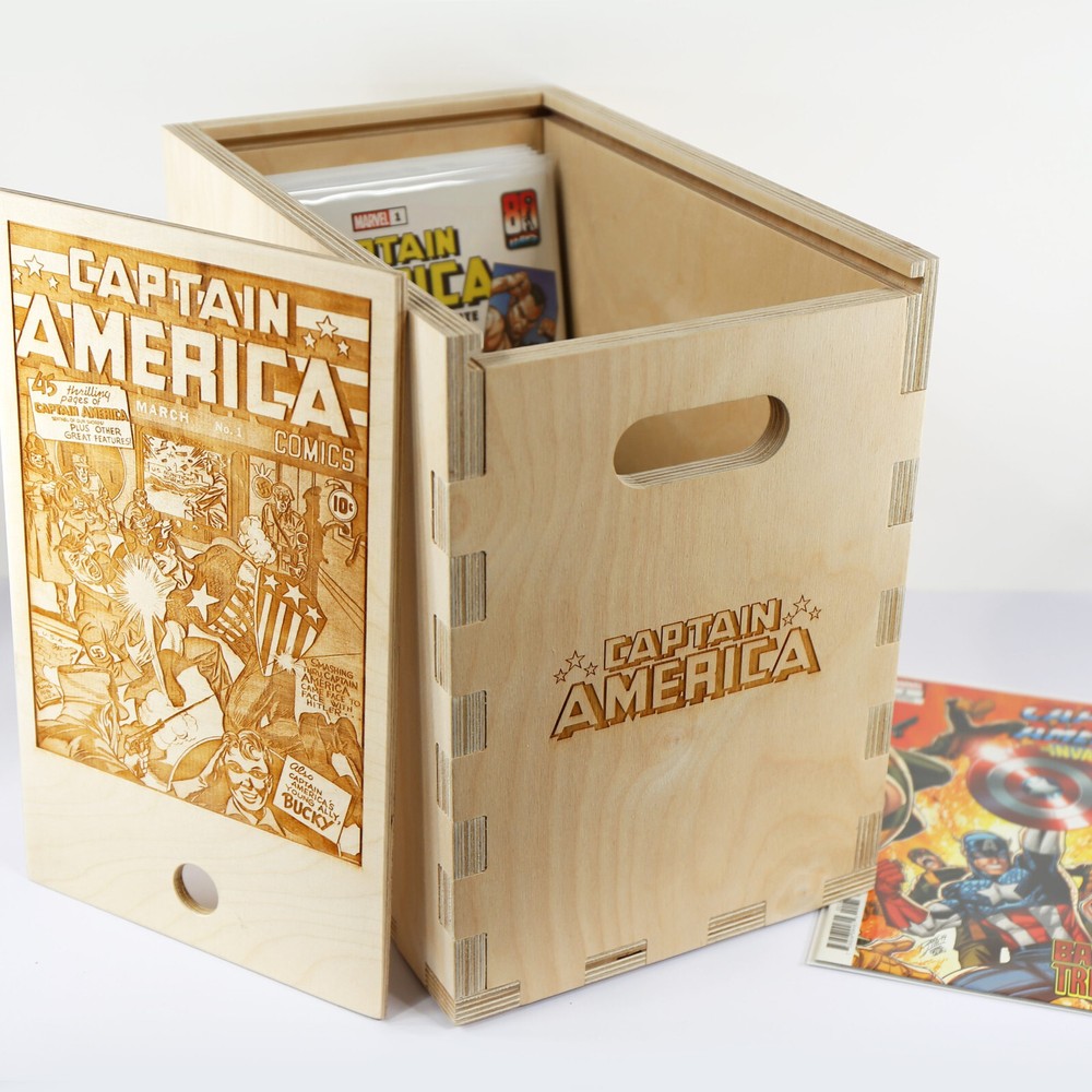Captain America Timber Comic Storage Box *Comics Not Included