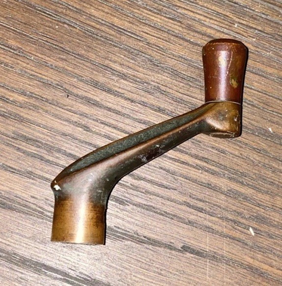 Antique WINDOW CRANK HANDLE Solid brass vintage casement interior