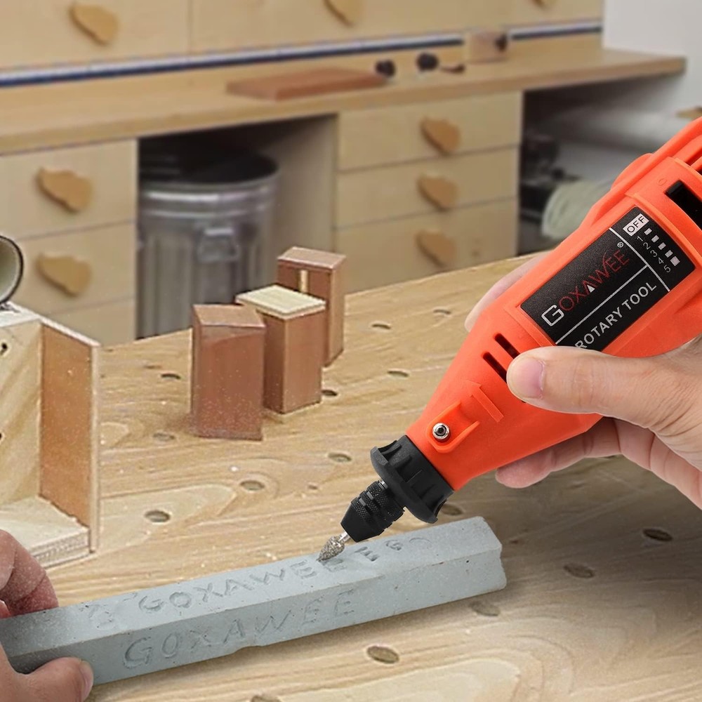 Compact Electric Rotary Tool Kit with Keyless Chuck for Precision Crafting
