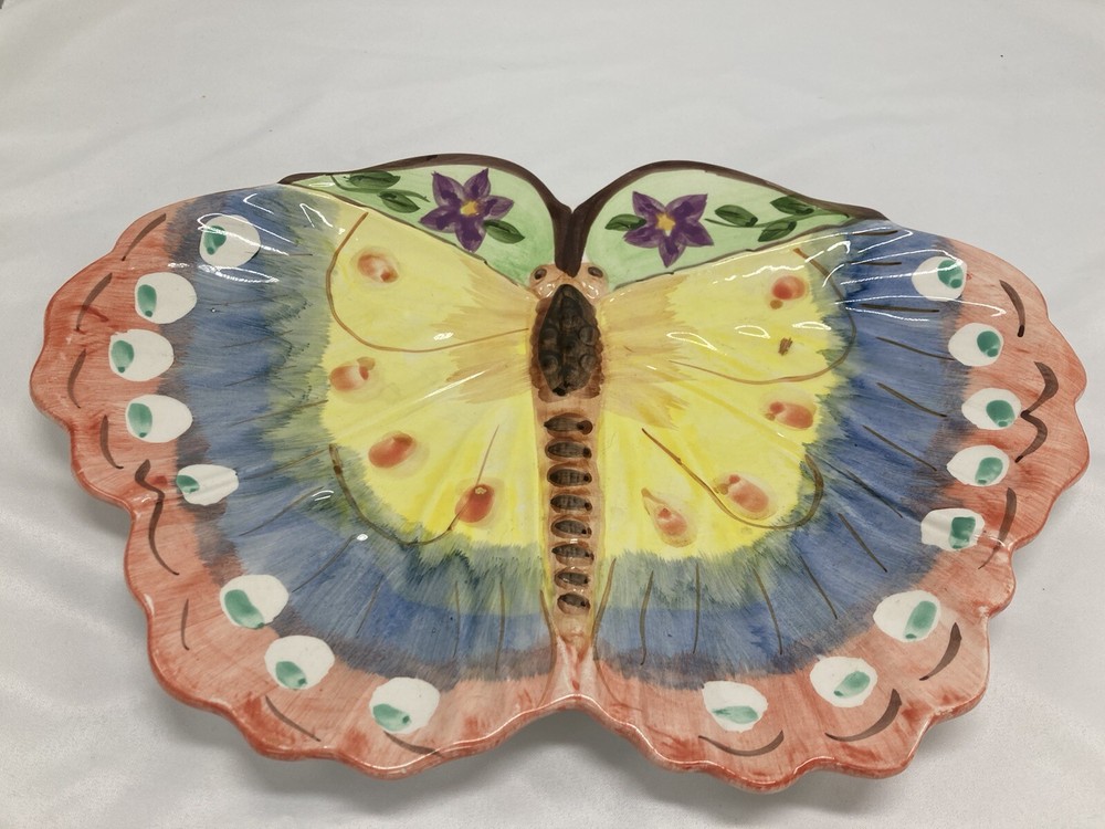 World Bazars Inc butterfly platter 13”