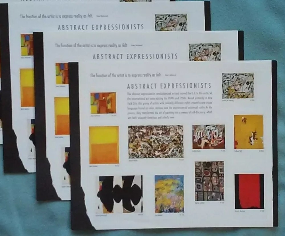 ONE SHEET - ABSTRACT EXPRESSIONISTS 44¢ US Postage Stamps Sc #4444